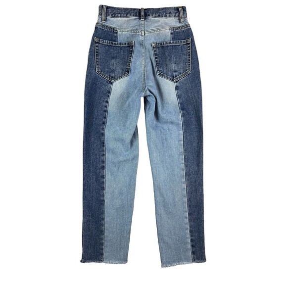 PacSun Jeans Women's Size 23 Button-Fly High Rise Straight Crop 2-Tone Denim - Picture 3 of 15
